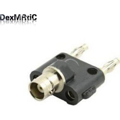 High Quality BNC FeMale To Dual / Double Binding Posts Banana Connector Plug Test Adapter BNC Terminals for Oscilloscope
