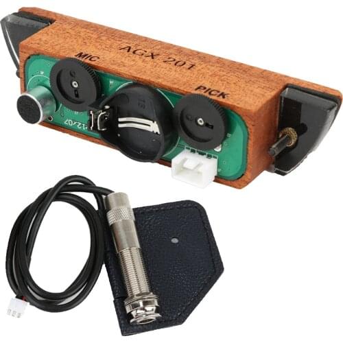 Mic Pick Enclosed Acoustic Guitar Soundhole Pickup System Equalizer Active Pickup for 38/39/40/41 inch Acoustic Guitar