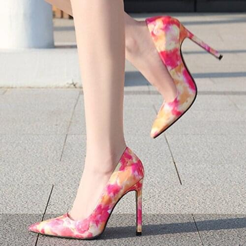 Women fashion pumps mix color high heel 11cm stiletto large size 35-46 high heel brand fashion party sexy high quality shoes