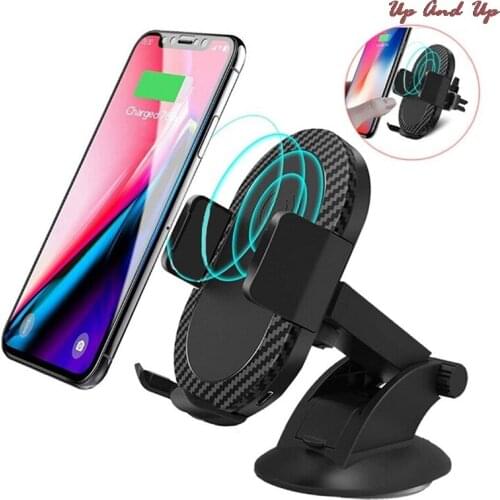 1pc Car Mount Qi Wireless Charger For Iphone 8/8Plus/X/XR/XS/XS Max Mobile Phone Holder Stand Car Phone Holder