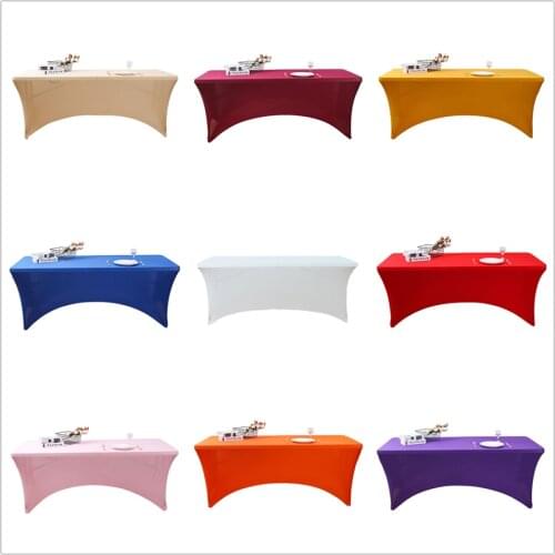 1piece Wholesale color Universal Stretch Polyester for Banquet Dining Wedding Party Spandex table cloth