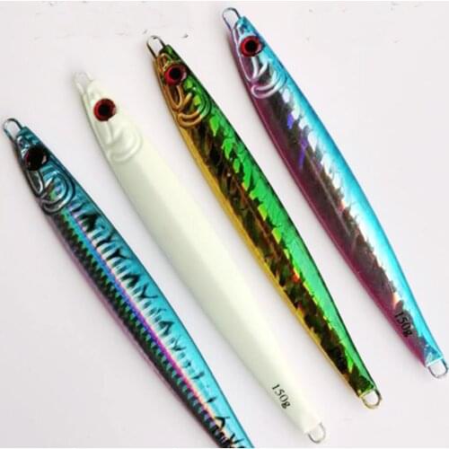 4PCS Deep Sea Slow Jig Laser Fishing glow Jigging Sinking Lure Jigbait Spoon Baits 150/180g