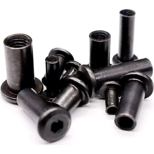 50-100PCS/lot Black Plywood Nut M4/M5/M6/M8 Carbon Steel Black Zinc Butt Nut Flat Fead Inverted HexFurniture Blackening Lock Nut