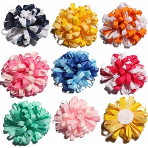 50PCS 8CM Newborn Twisted Chiffon Flower With Stitch DIY Material For Headband Artificial Fabric Flowers For Hair Accessories
