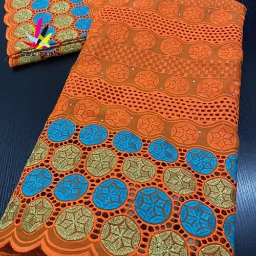 African Dry Lace Fabric High Quality For Men Cotton Lace French Lace Fabric With Stones Swiss Voile Lace In Switzerlan XZ2779B-2