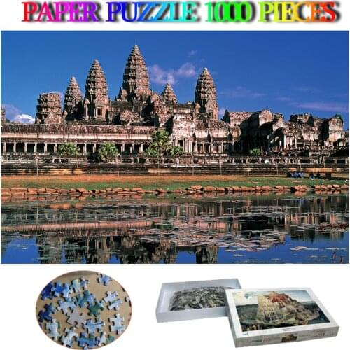 Angkor Wat Cambodia Paper Puzzle 1000 Pieces Jigsaw Puzzles for Adults Magnificent Ancient Buildings Puzzle Kids Education Toys