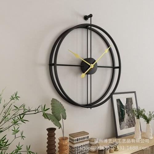 Large Vintage Metal Wall Clock Modern Design For Home Office Decor Hanging Watches Living Room Classic Brief European Wall Clock