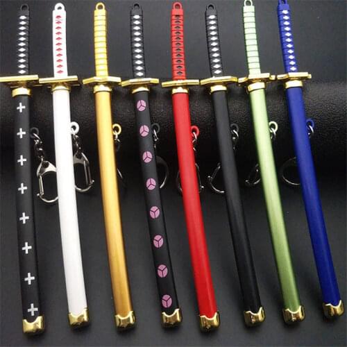 ONE PIECE Roronoa Zoro Katana Keychains Schoolbags key chain Accessories Pendant Car New Key ring
