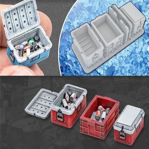 Decoration Mini 1/35 Scale 3D-Print Bar & Freezer DIY Model Refrigerator Ice Box for Scenery Parts