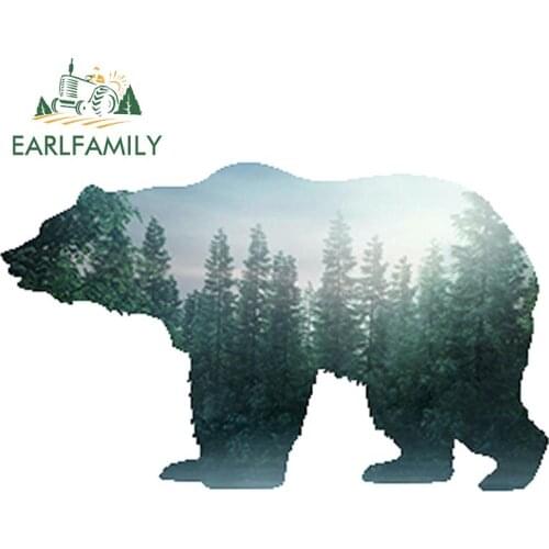 EARLFAMILY 13cm x 7.8cm for Nature Bear Car Stickers Graffiti Decal Campervan Car Refrigerators Funny Waterproof Sunscreen