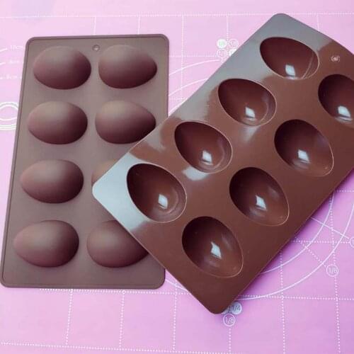 10 Cavity Easter Silicone Eggs Chocolate Cake Soap Mold Baking Ice Tray Mould Baking Round Shape Jello Pudding Ice Mould