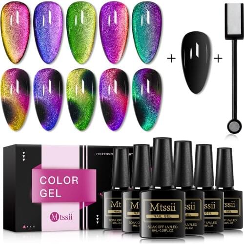 9D Chameleon Magnetic Cat Eye Gel Nail Polish Long Lasting Shining Laser Cat Eye Soak Off UV LED Nail Art Gel Varnish Lacquer