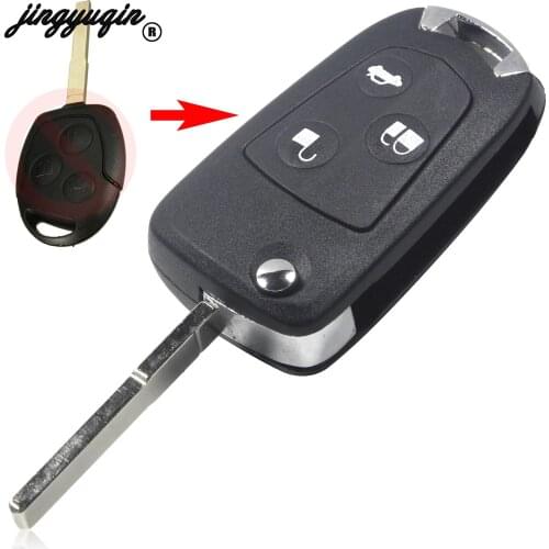 Jingyuqin 10pcs/lot Replacement Modified Remote Folding Car Key Flip Shell Case Uncut Blank For Ford Focus Mondeo Fiesta