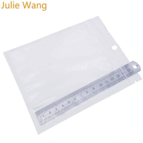 Julie Wang 50PCS Big White Clear Self Seal Zipper Plastic Packaging Storage Poly Bag Zip lock Jewelry Package