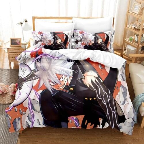 Anime Fairy Tail Bedding Set 3D Cartoon Duvet Cover With Pillow Cover Queen King Bed Set For Kids Adults Bedroom Decor