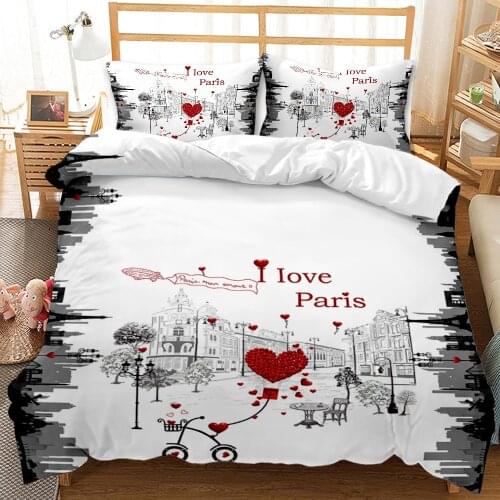 British Style Europe Valentines Day 3D Print Comforter Bedding Set Queen Twin Single Size Duvet Cover Set Pillowcase Luxury