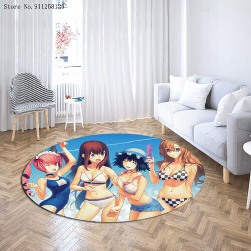 Steins;Gate Round Carpet 3D Print Japan Game Cartoon Carpets For Living Room Mat For Bedroom Floor Rug Home Floor Carpet
