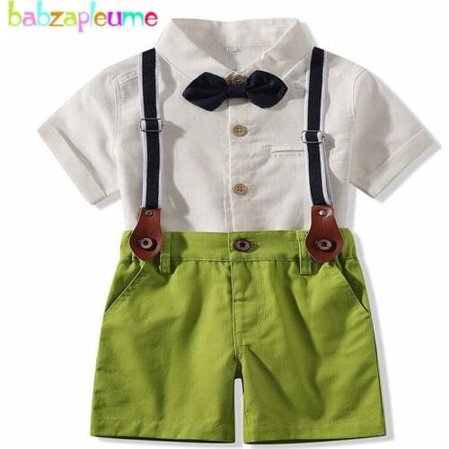 2PCS/3-7Years/Summer Baby Boys Clothes Fashion Gentleman Short Sleeve T-shirt+Shorts Kids Outfits Children Clothing Set BC1413-1
