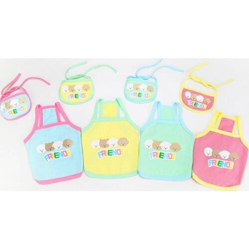 Summer Dog Clothes with Bibs Dogs T-Shirt Clothing for Pomeranian Chihuahua French Bulldog Clothes with Saliva Towel Pet Vest