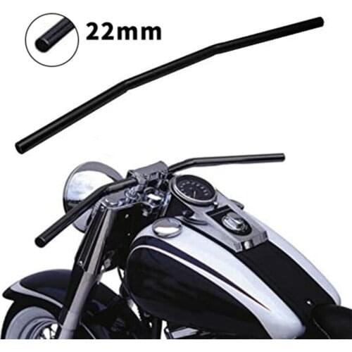 7/8 inch Motorcycle Handlebar 22mm Black Drag Straight Bar Cafe Racer for Honda Kawasaki Yamaha Suzuki Chopper Bobber