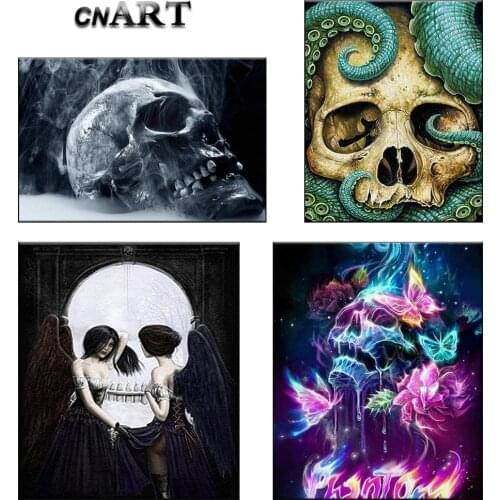 DIY Painting On Number Adults Different Skull Painting By Numbers On Canvas Acrylic Paint Abstract Artwork Unique Gift