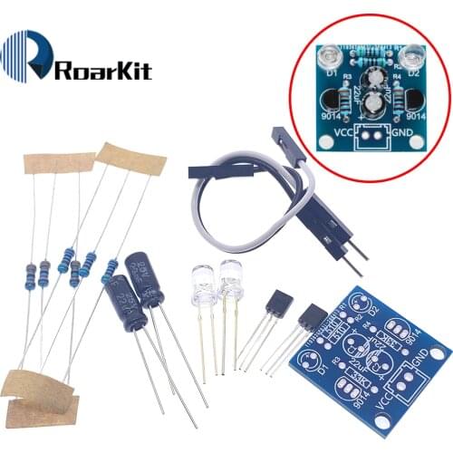 MHT11 Simple 5MM LED Flash DIY Kits DC 3V-14V Circuit Electronics Suite 1.6mm Parts for Arduino Blinking Flashing Kit