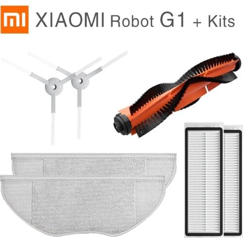 New Original XIAOMI MIJIA Sweeping Mopping Robot Vacuum Cleaner G1 Spare Parts Pack Kits Side Roller HEPA Filter Main brush Mop