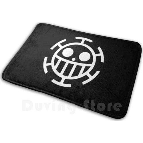 One Piece - Law Flag Mat Rug Carpet Anti-Slip Floor Mats Bedroom Mugiwara Trafalgar D Water Law Trafalgar Jolly Roger Skull
