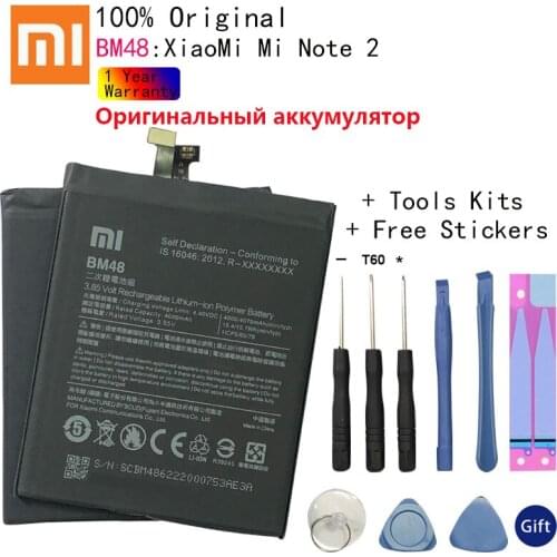 Original XiaoMi BM48 Replacement Battery For XiaoMi Mi Note 2 Note2 Authentic Phone Batteries 4070mAh