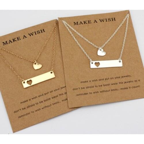 Mother and Daughter Necklaces Set Heart Chain Necklace Gift for Daughters Couple Mom Birthday Sisters Gift Friendship Jewelry