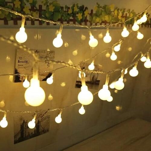 Christmas Ball String Lights Battery LED Garland Hanging Ornament Fairy Lights for Christmas Tree Party New Year Home Decoration