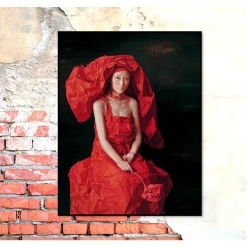 Hand Painted Fantastic Figure Paintings Zeng Chuanxing On Canvas Modern Girl Oil Painting Good For Home Garden Decoration