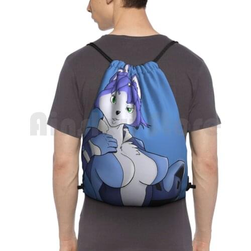 Backpack Drawstring Bag Riding Climbing Gym Bag Krystal Fox Star Fox Starfox Video Games Nintendo Adventures Command Assault
