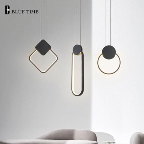 Modern led Pendant Light Living room Dining room Bedside lamp Study lamp Black and White simple Pendant Lamp indoor Lighting