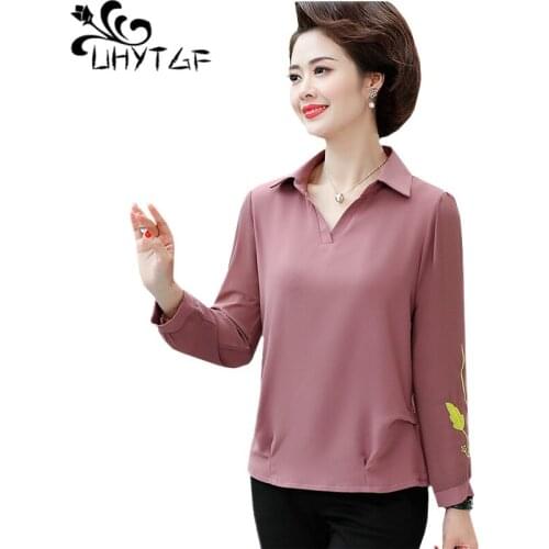 Женские рубашки с вышивкой UHYTGF China At AliExpress