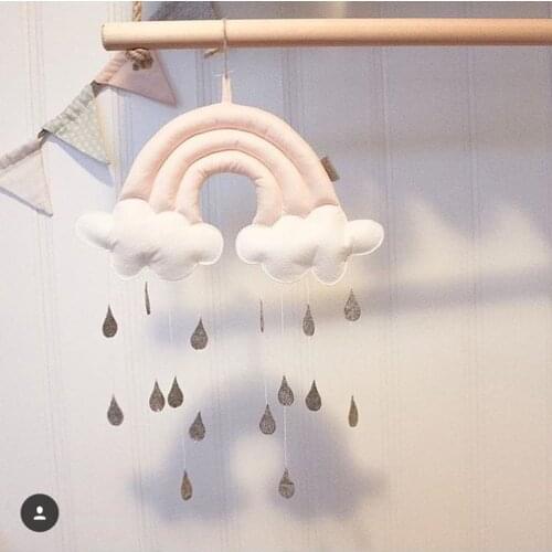 Nordic Style Rainbow Raining Cloud Decoration Baby Room Wall Hanging Kids Tent Decoration Children Room Accessories Photo Props