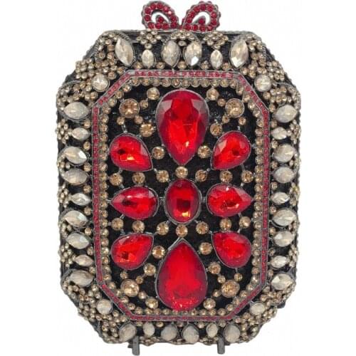 XIYUAN Luxury Crystal Diamond Women Evening Clutch Bag Wedding Clutches Purse and Handbag Elegant Chain Shoulder messenger Bag