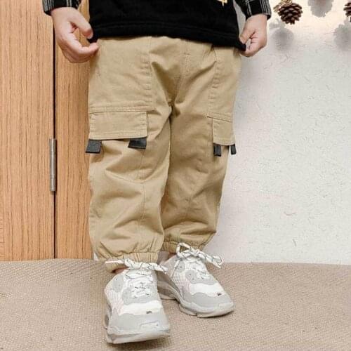 Winter Trendy Boys' Loose Casual Overalls Cotton All Over The Waist Small And Medium-Sized Boys' Long Pants Overalls Leggings