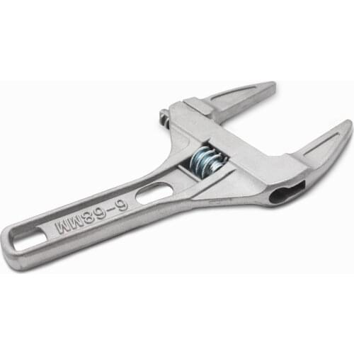 1pc 6-68mm Short Shank Large Opening Wrench Aluminum Alloy Adjustable Universal Snap Grip Spanner Bathroom Repair Tools
