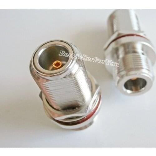 1Pcs N Female To N Jack Bulkhead Panel Mount Connector F/F RF Adapter Nickel