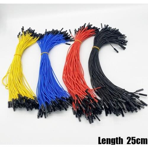 100pcs electronic cable extra soft silicone DuPont line female to female 25CM Red Black White Blue Green Grey Orange Color Wire
