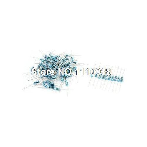 100pcs Axial Lead Metal Film Resistors 680-4.7K Ohm 1% 1W Assortment Set