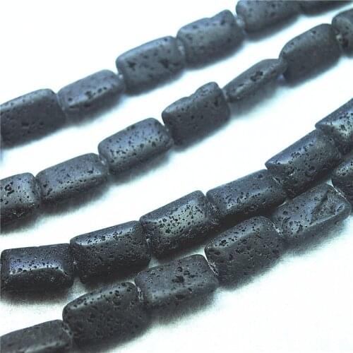 26PCS Nature Black Lava Stone Rectangle Shape For Women Bracelets Making DIY Jewelry Accessories Free Shipping Wholesale Price