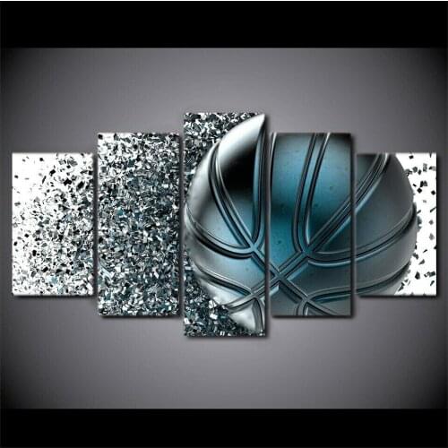 Canvas Prints 5 PCS Abstract Art Basketball Spor Modern Wall Picture Art Poster for Living Room Bedroom Home Decoration Unframe