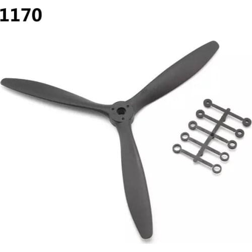 8060 8X6 8Inch 1060 10X6 10Inch 1170 11X7 11Inch High Efficiency Balance 3-Blade Electric Propeller for RC Airplane Fixed-Wing