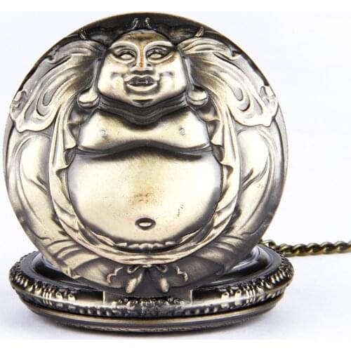 8077 Nostalgia Retro Avalokitesvara Memorial Pocket Watch Such As Buddha Relief Couple Pocket Watch Quartz Pocket Watch 8015