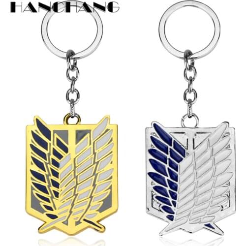 Anime Attack On Titan Charms Keychains Giant Legion Flag Pendants Key Ring Key Chain chaveiro Cosplay Jewelry