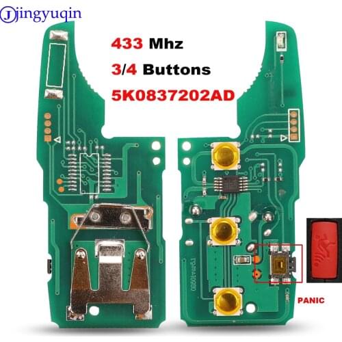 Jingyuqin Car Remote Key For VW/VOLKSWAGEN 5K0837202AD Beetle/Caddy/Eos/Golf/Jetta/Polo/Scirocco/Tiguan/UP 5K0 837 202 AD