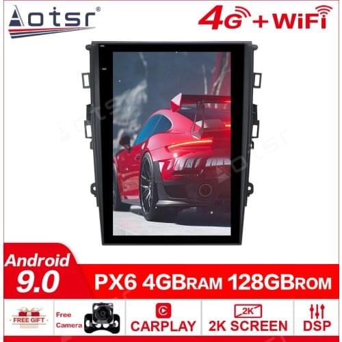 128GB Tesla Screen Android 9.0Car GPS Navigation For Ford Mondeo Fusion MK5 2013+ Car radio tape recorder head unit multimedia