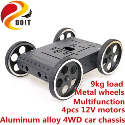 SZDOIT 9KG Load C3 4WD Aluminum Alloy Smart Robot Car Chassis Kit with 12V motors Metal Wheels DIY for Arduino